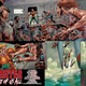 Aquaman being chased off a boat by a swarm of zombies.
